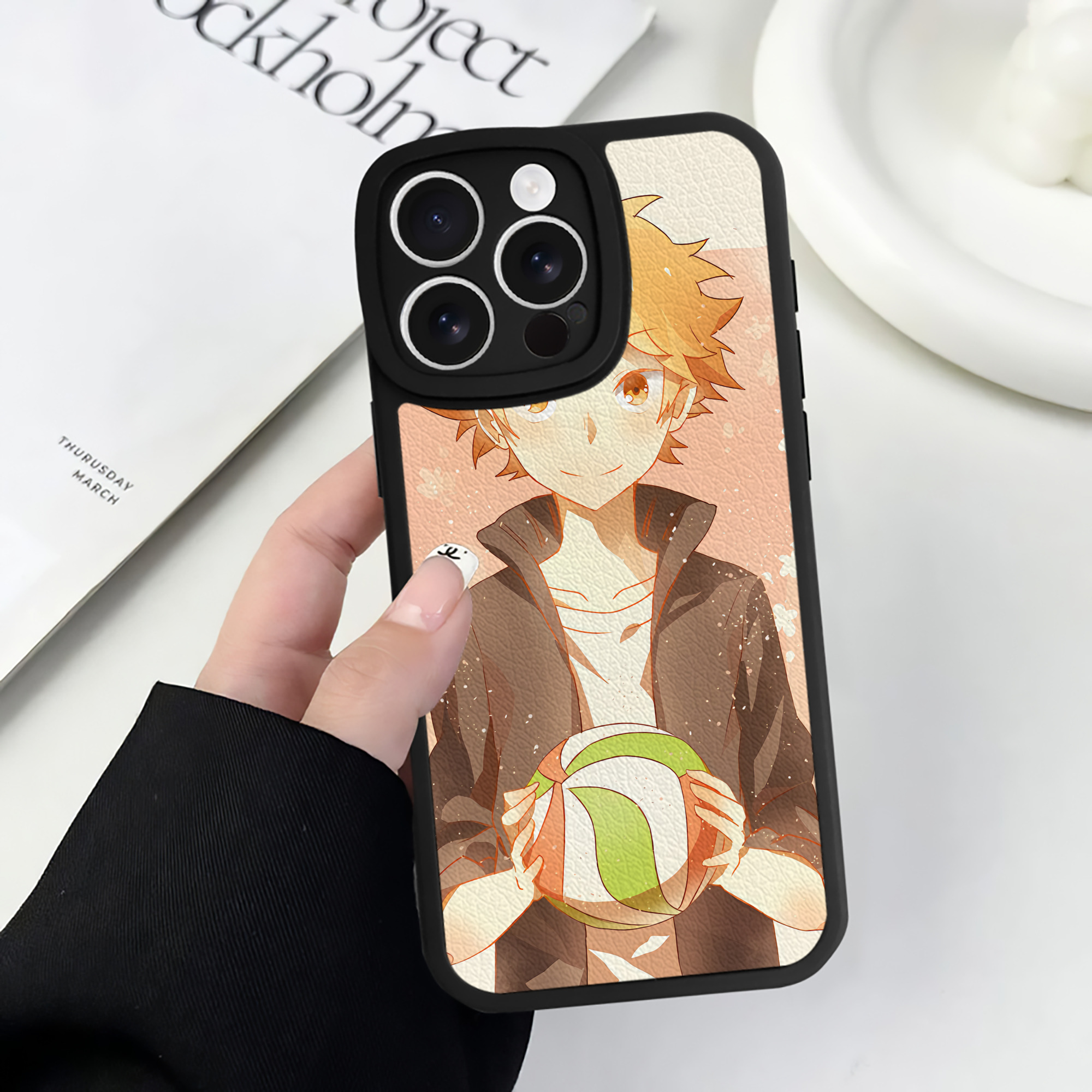 （画像用） ハイキュー!! Haikyu!! 【iPhone 16シリーズ対応】シリコンスマホケース（レザー調） 材質：シリコン